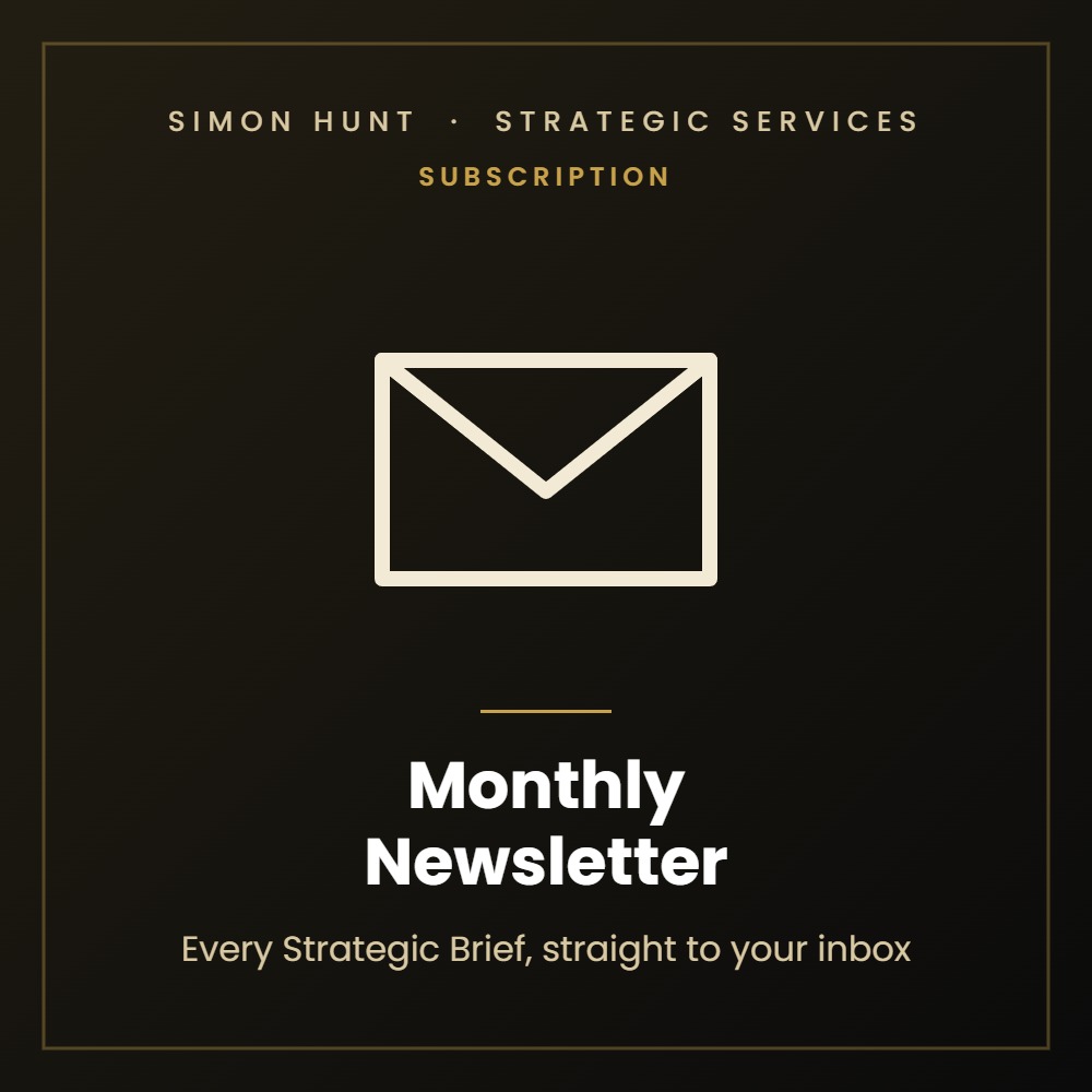 Simon Hunt Strategic Services – Monthly Newsletter Subscription